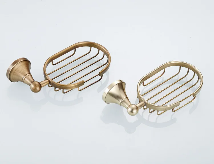 Бесплатная доставка Античная бронзовая отделка латунная корзина для мыла