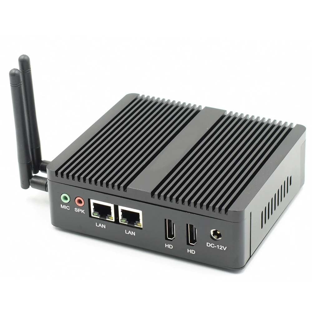 Topton промышленный мини-ПК Windows 10 Pfsense AES-NI Intel N3160/J3160 безвентиляторный мини-компьютер Barebone 2* Lan 2* HDMI tv Box VESA