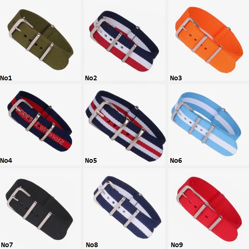 

New Arrived nato straps waterproof nylon watchband Straps sport wrist NATO watch band Multi size&color for choose