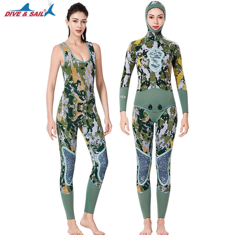 3 мм SCR неопрен гидрокостюм комбинезон и куртка Freediving подводной охоты Дайвинг