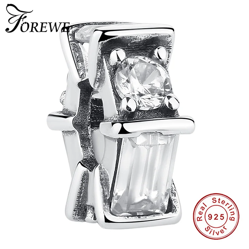 FOREWE 925 пробы серебряные ледяные скульптуры разделительные бусины с четким