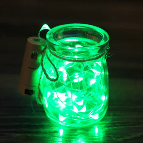 YNL светодиодный гирлянды 2 м RGB медный провод бутылки вина Натуральная пробка в форме мигалки сказочные огни Свадебная вечеринка Рождество украшения - Испускаемый цвет: Green (Sale price)