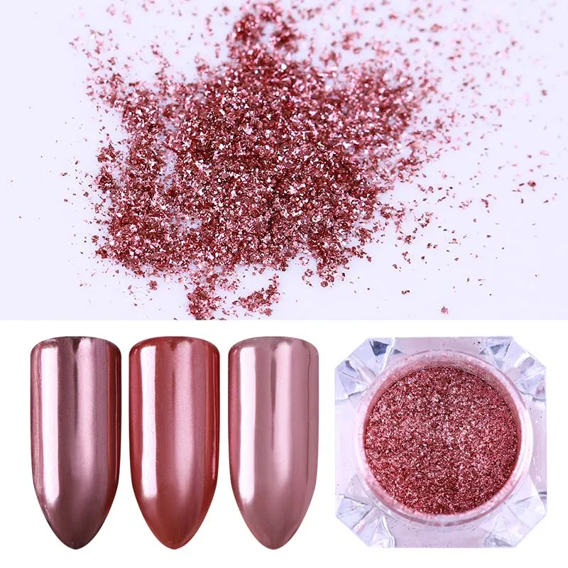 Rose Red 0,5 г, розовое золото, шампань, серебро, зеркальный блеск для ногтей, порошок, УФ Гель-лак, хромированное украшение, пыль, сделай сам, светодиодный светильник для дизайна ногтей - Цвет: Rose Red