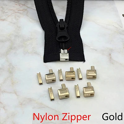 for nylon zip Meetee 10 шт. 3#5# нейлоновая Смола молния один открытый Слайдер Молния Разъем ремонт аксессуар вставка коробка контактный фиксатор Замена Комплект - Цвет: for nylon zip