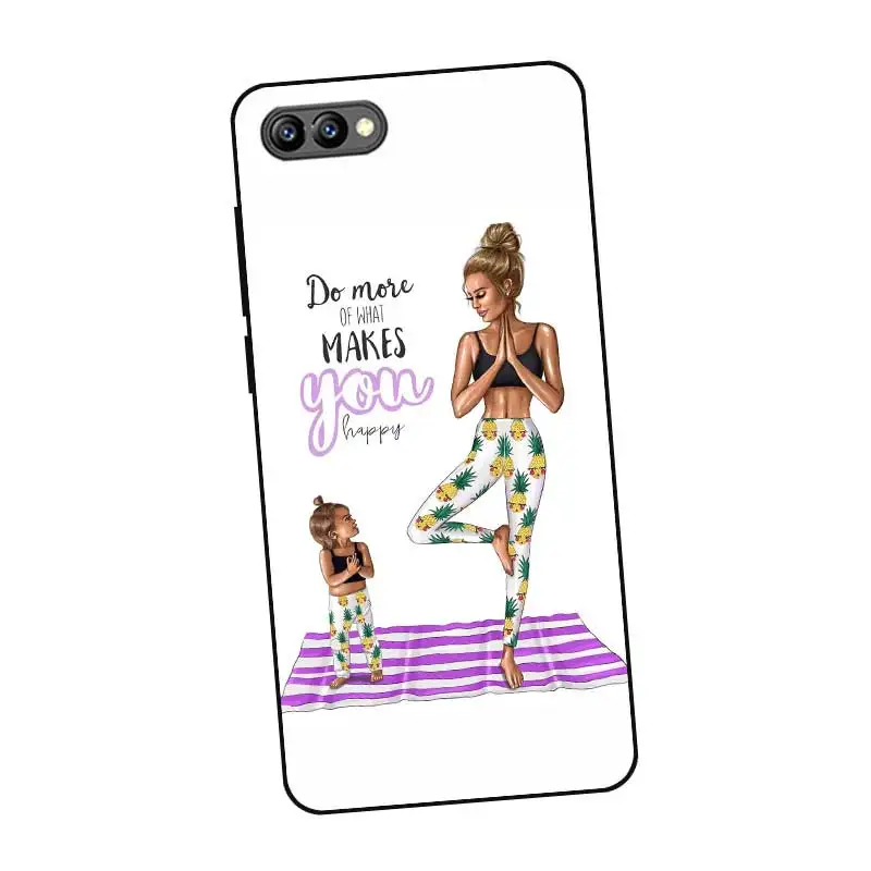 P111 Mama Black Silicone Case Cover For Huawei Honor 6A 6C 6X 7C 7X 8 Lite Pro |