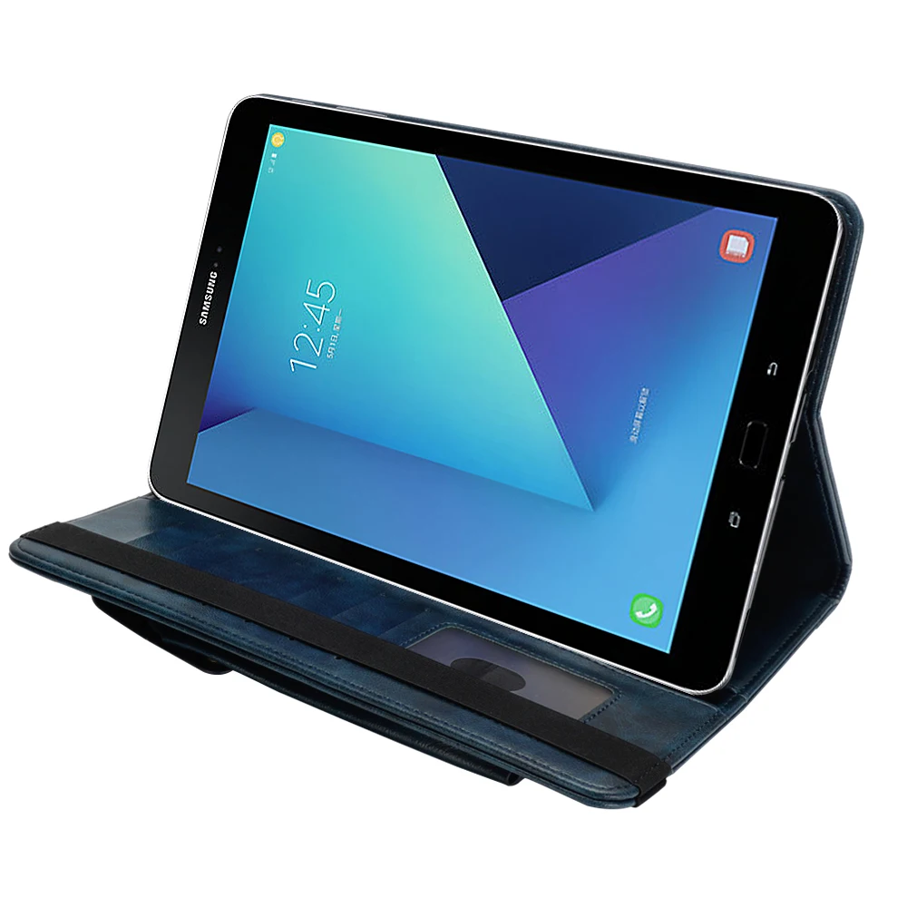 Магнитный двухрядный чехол подставка для карт Tab S3 T820 ударопрочный кожаный с