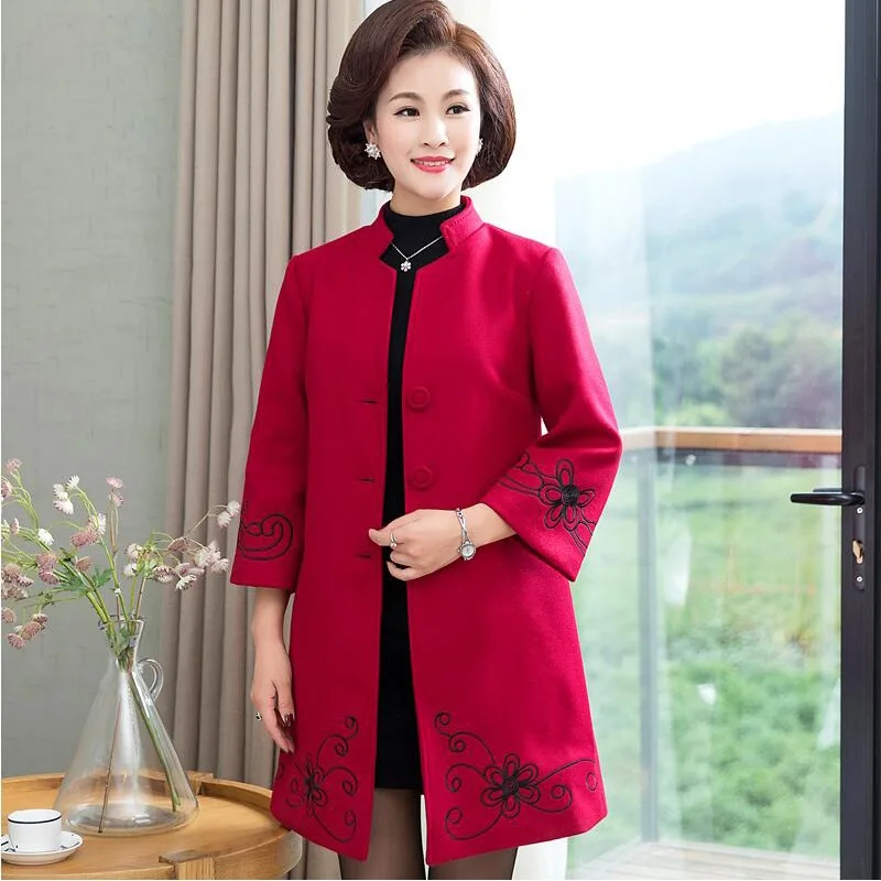 

New fashion long style loose women coat Feminino plus size woollen coat female overcoat winter coat women