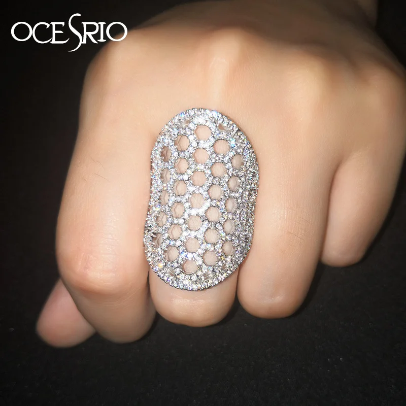 OCESRIO лакомство CZ Большие кольца для Для женщин AAA циркония микро проложить