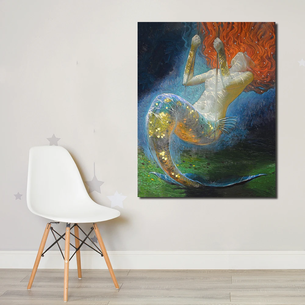 JQHYART картины на холсте настенное искусство фантазия винтажная девушка картина