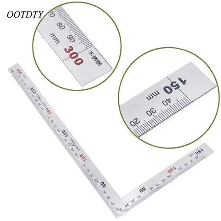 Регулируемая квадратная Метрическая линейка OOTDTY из нержавеющей стали 150x300 мм с