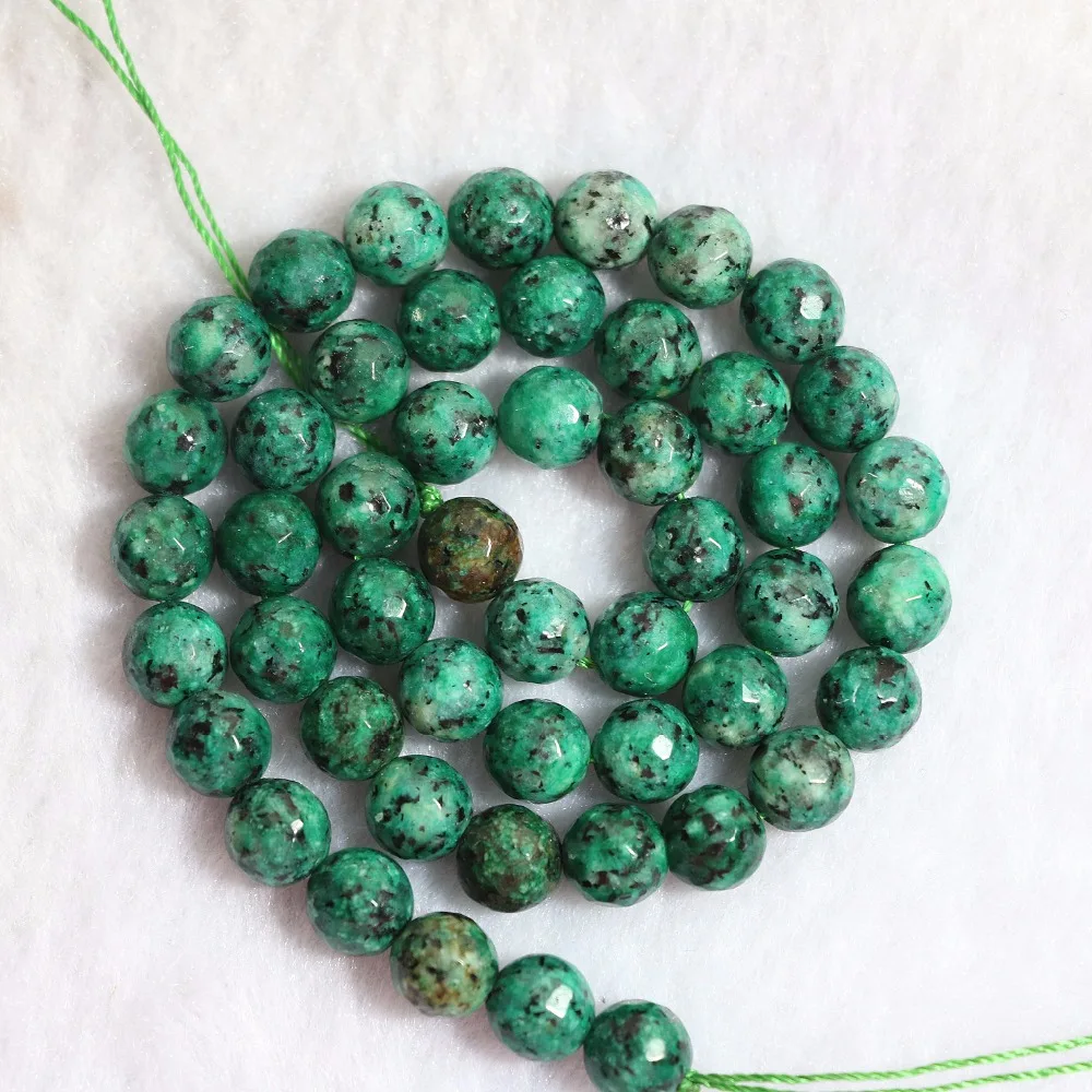 HUANHUAN шармы камень россыпью бусины зеленый красный Граненые Круглые бусины для Diy ювелирных изделий 6 мм 8 мм модная женская 15 дюймов B782