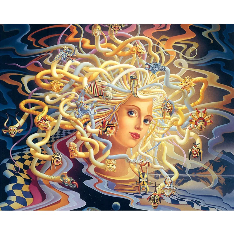 Алмазная 5D картина Queen Medusa с полными квадратными стразами вышивка крестиком