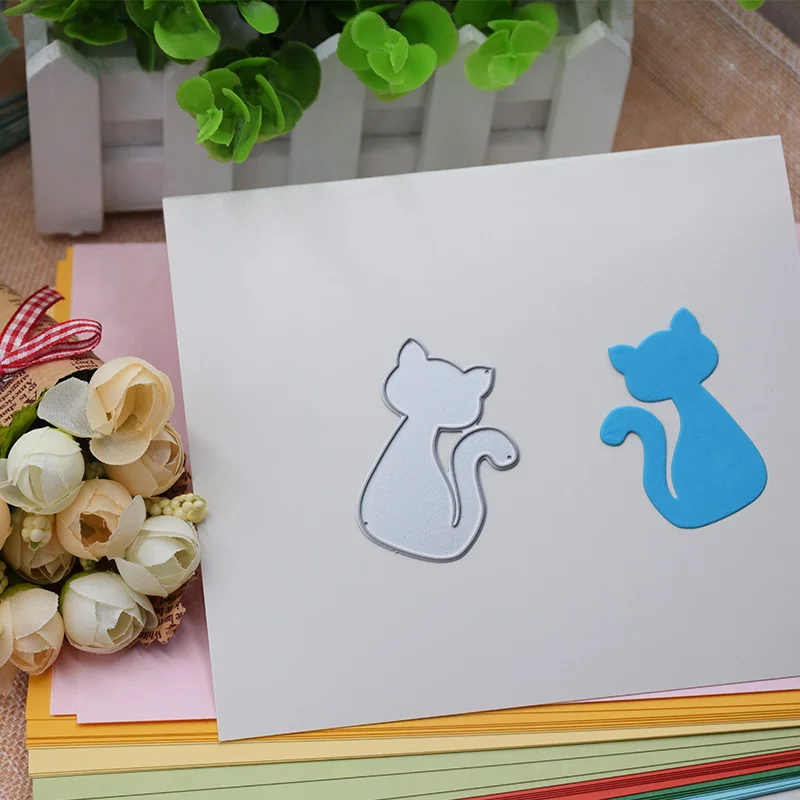 Кошка рисунок «hello kitty» DIY высечки шаблон металла сталь трафареты для пресс-формы Скрапбукинг Декоративные тиснение костюм карты подарок