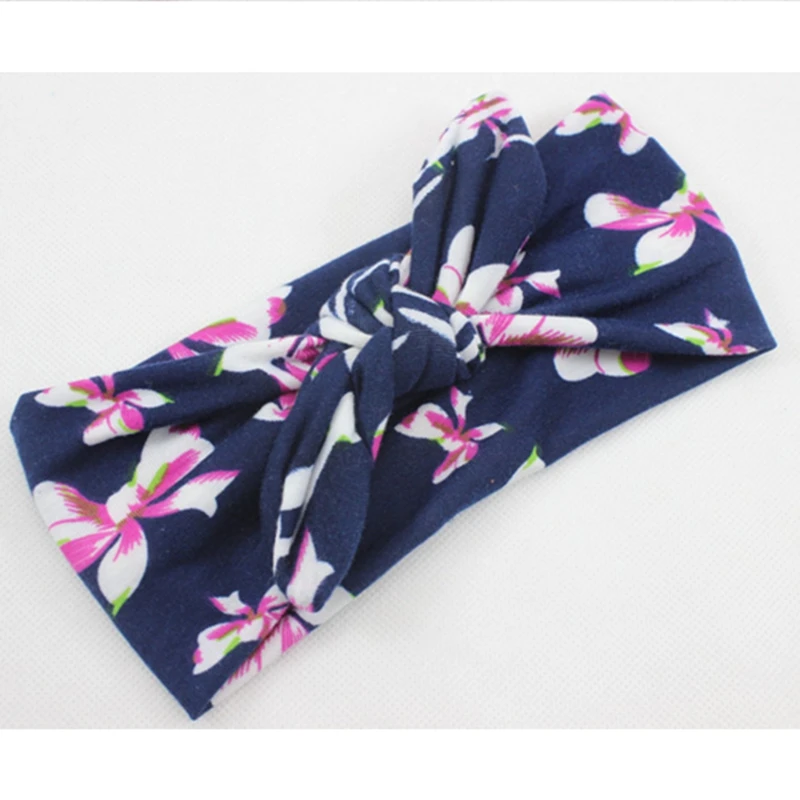 Baby Headband Cute kids Photography Props Cotton Hairband Infant Print Cross Hair Bows Girl Bohemian Fashion Ornaments | Детская одежда