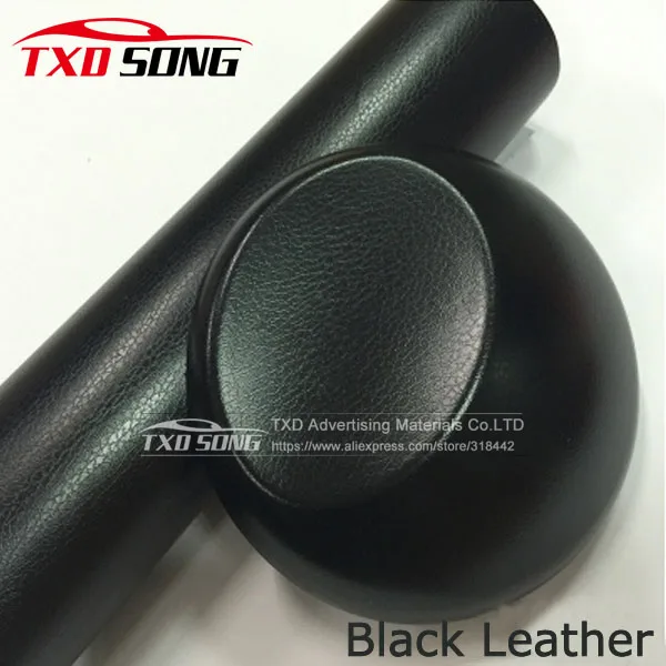 black leather 2D 3D 4D 5D карбоновая черная блестящая виниловая пленка самоклеящаяся воздушная пленка без пузырьков для автомобиля Стилизация мембранная наклейка пленка - Название цвета: black leather