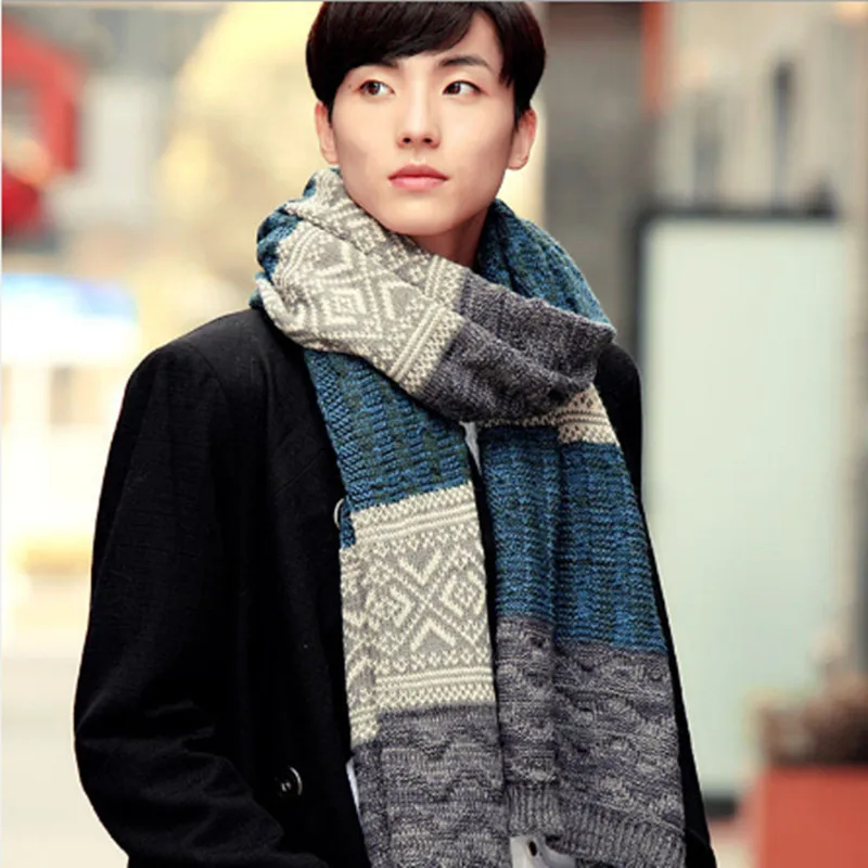 2018 Fashion Warm Wild Autumn And Winter New Jacquard Stitching Men's Scarf Bib Wholesale A Generation |