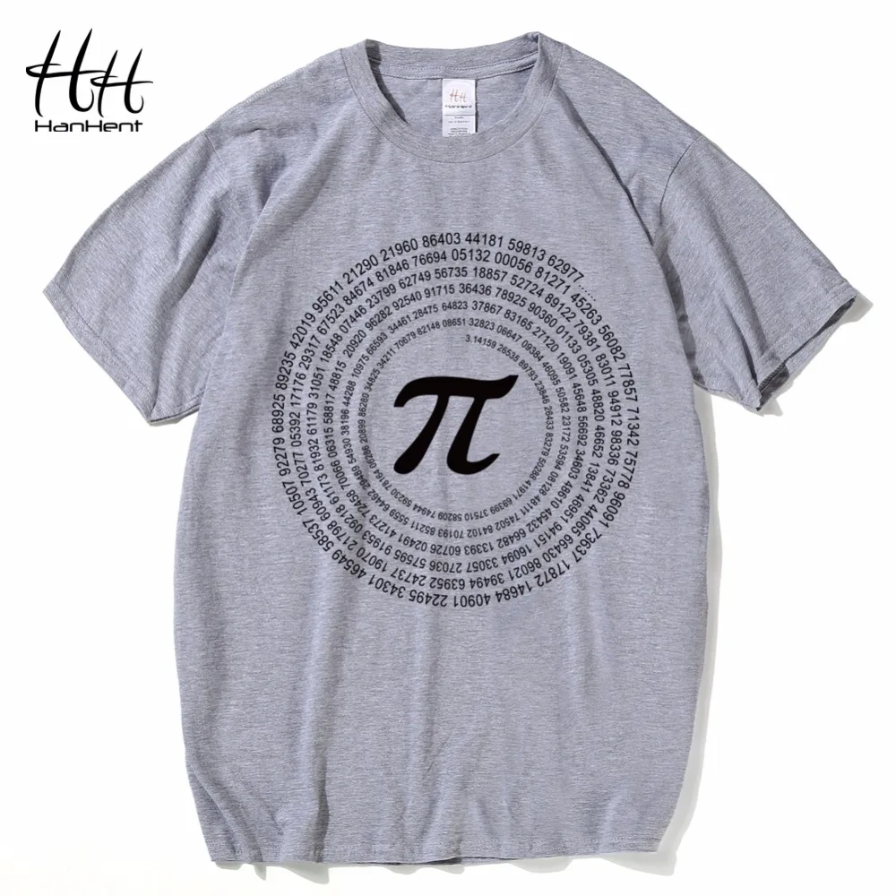 HanHent Новинка Pi Math футболки мужские хлопковые свободные с коротким рукавом