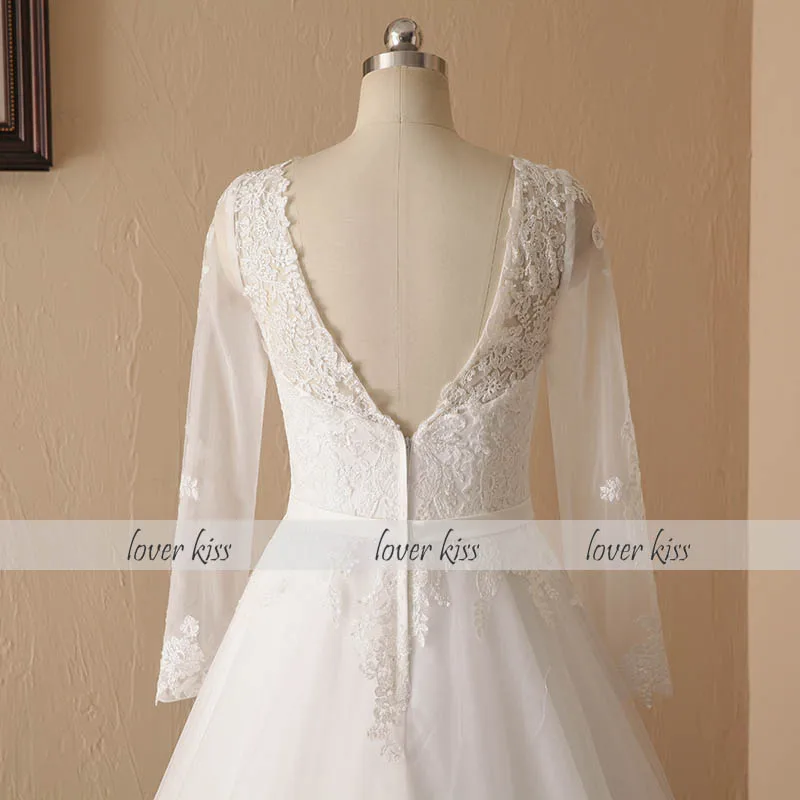 Женское свадебное платье с V-образным вырезом и длинным рукавом | Свадьбы