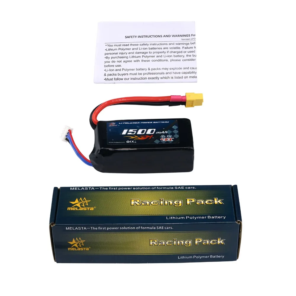 Аккумулятор Melasta LiPo 2 упаковки 1500 мА/ч 40C 3S 11 1 В С XT60 для радиоуправляемого самолета