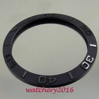 38mm new high quality brushed black ceramic bezel insert watch fit automatic movement mens watch bezel