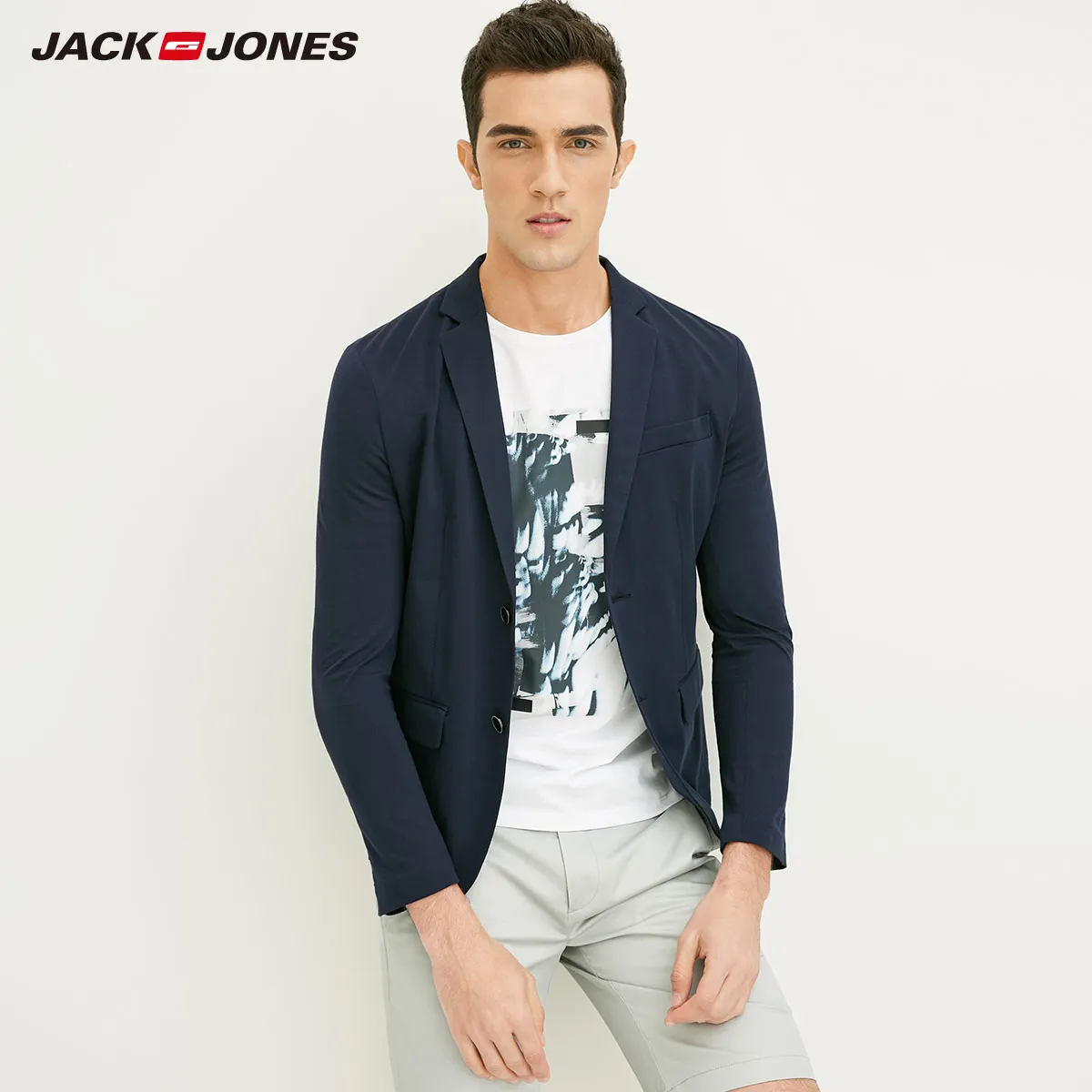 JackJones мужской весенний и летний приталенный Блейзер | 217208501 - Цвет: Navy Blue