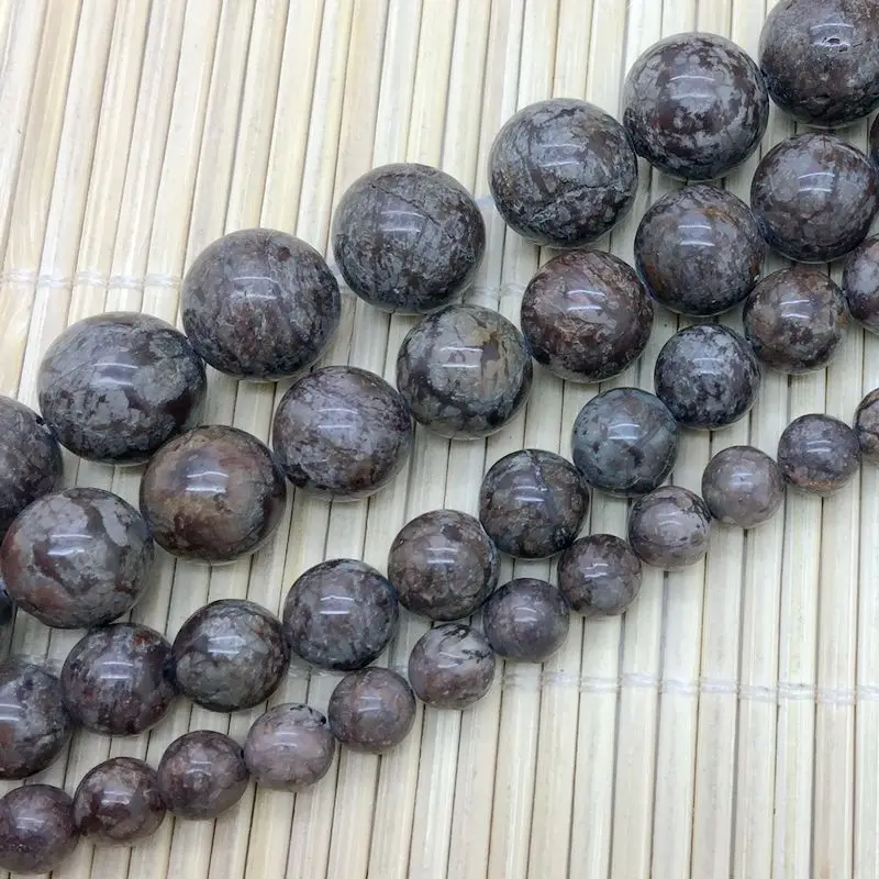 Натуральный Коричневый Снежинка Jaspers бисер из обсидиана Гладкий Круглый 6 мм 8 10 12