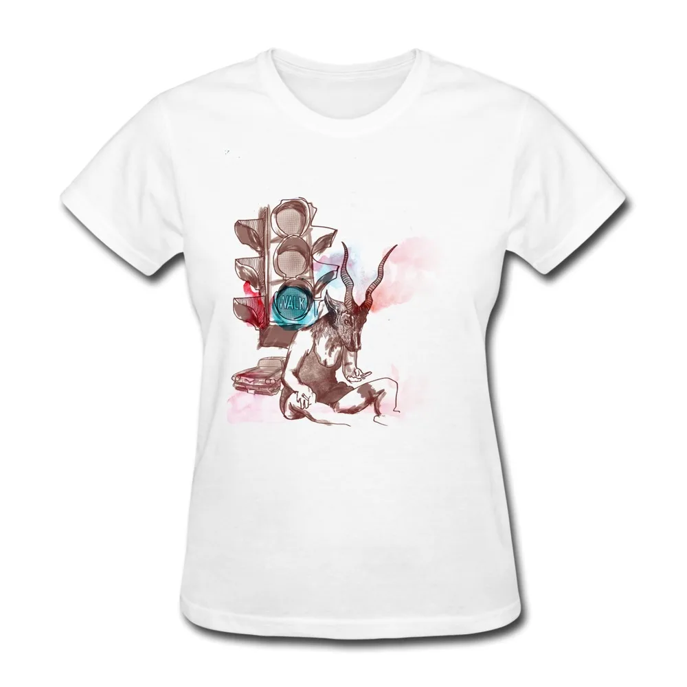 Best Sell Short Sleeve Tee-Shirt Women Antilope Girl in the Street Creat Own Logos T Shirts Fashion Style | Женская одежда