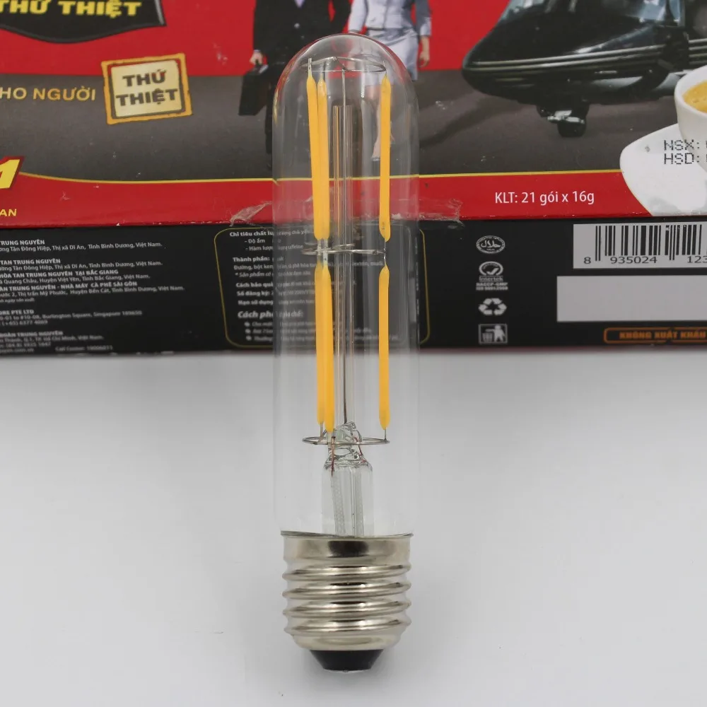 Фото Grensk T30 130 мм Edison трубчатая Светодиодная лампа 6 Вт накаливания теплый белый 2700 к E26 Grensk T30 130 мм Edison трубчатая Светодиодная лампа 6 Вт накаливания теплый белый 2700 к E26