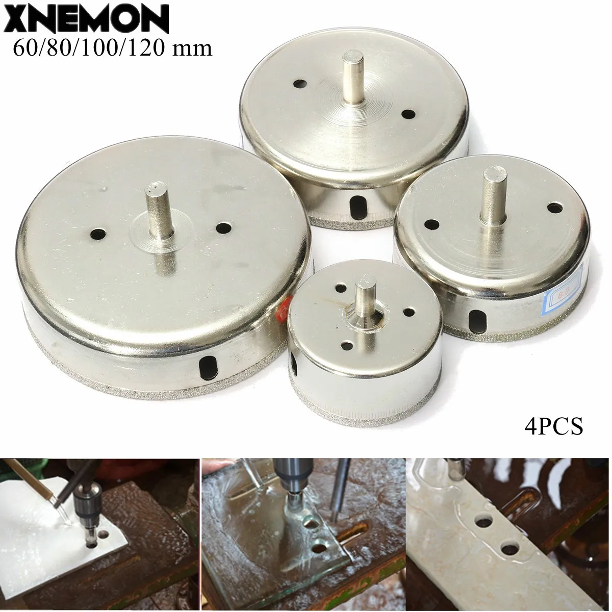 XNEMON 4 шт./компл. Алмазное покрытие отверстие пилы коронки сверла 60/80/100/120 мм для на