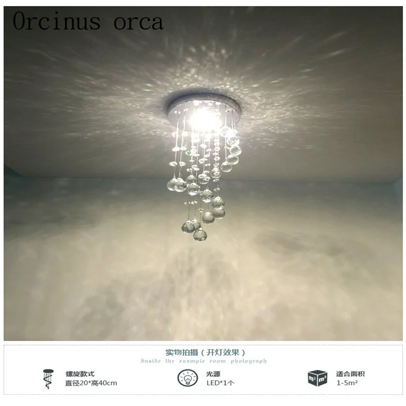 Новый подвесной Хрустальный LED 3 Вт мини потолочный светильник для коридора