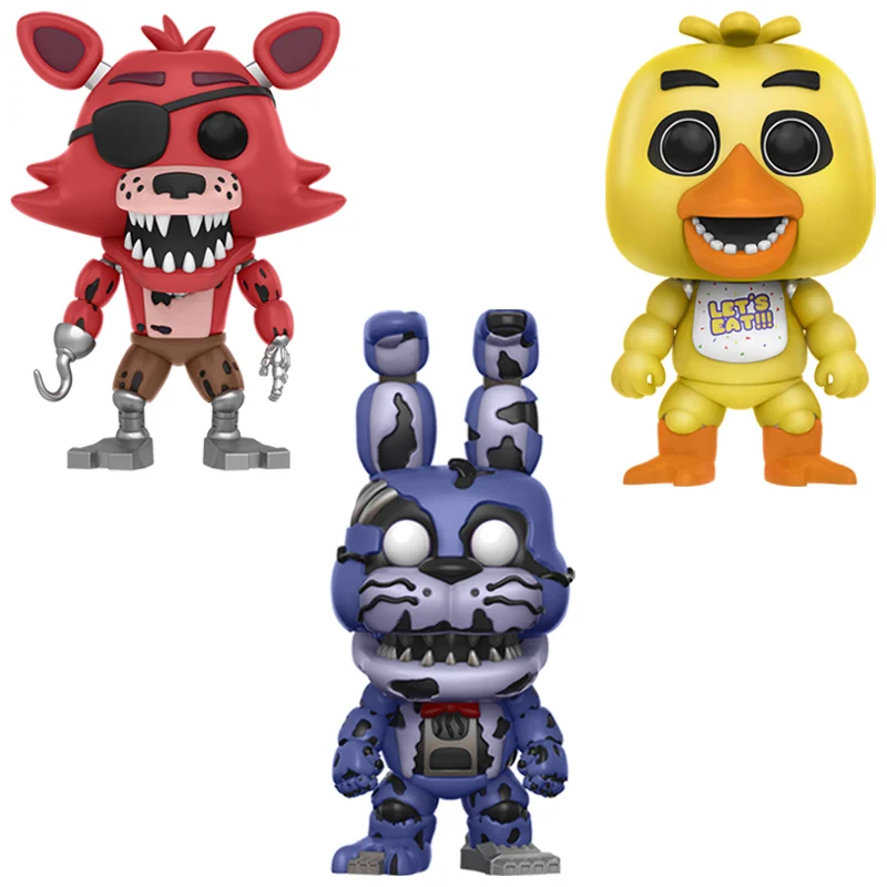 3 шт./компл. ПВХ фигурка героя аниме «Five Nights At Freddy's», «пять ночей куклы игрушки FNAF кошмар Бонни и Чика Фокси» из мультфильма для мальчика, с принтом Фредди 5 Fazbear кукол - Цвет: 3PCS