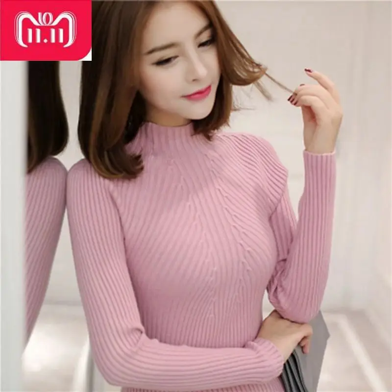 

Women turtleneck sweater 2021 Casual spring bottoming slim warm knitted pullovers female burderry women