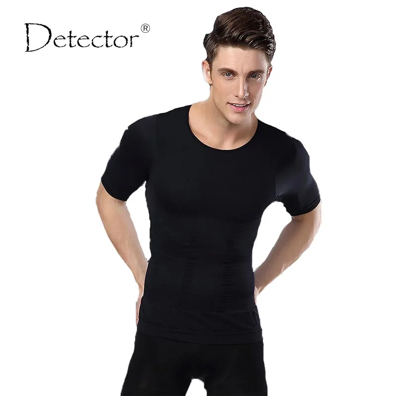 Спортивная мужская рубашка для фитнеса с детектором футболка бега дышащая