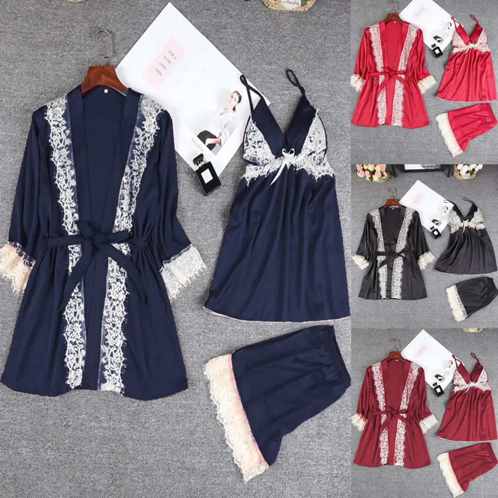 2018 новый стиль женское атласное кружевное нижнее белье Babydoll Нижнее Шорты Топы