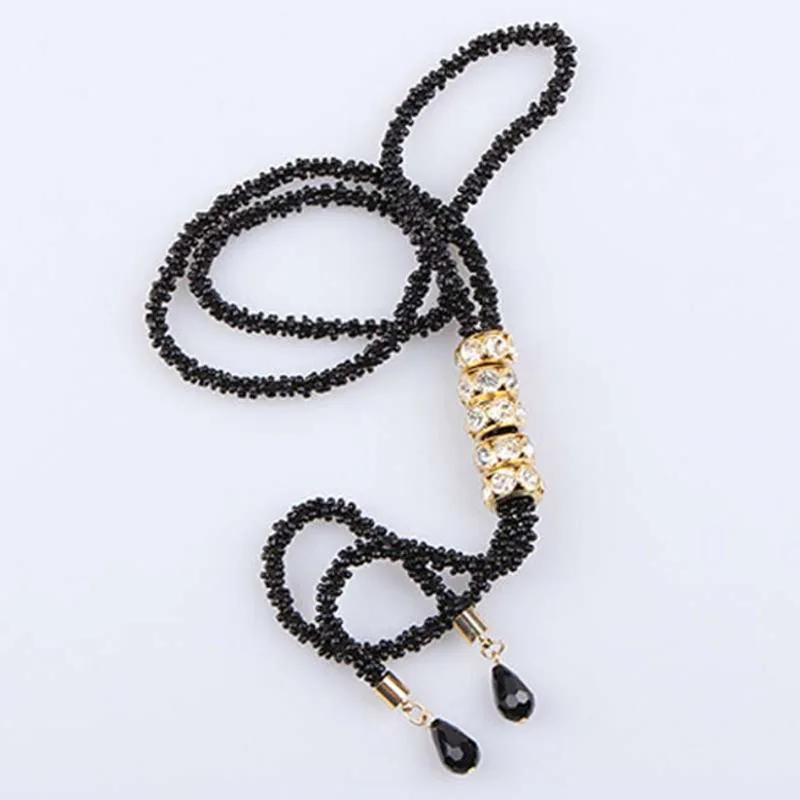 1 шт. новая женская мода ручная работа Длинная нить бисер свитер