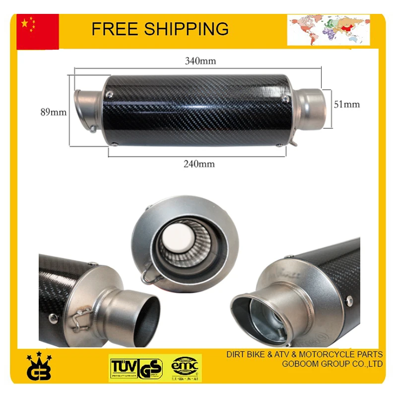 

leovince muffler 38mm 51mm Motorcycle Exhaust Pipe Muffler TTR YBR RSZ escape moto CBR125 CBR250 CB400 CB600 r1 r6 FZ400 Z750
