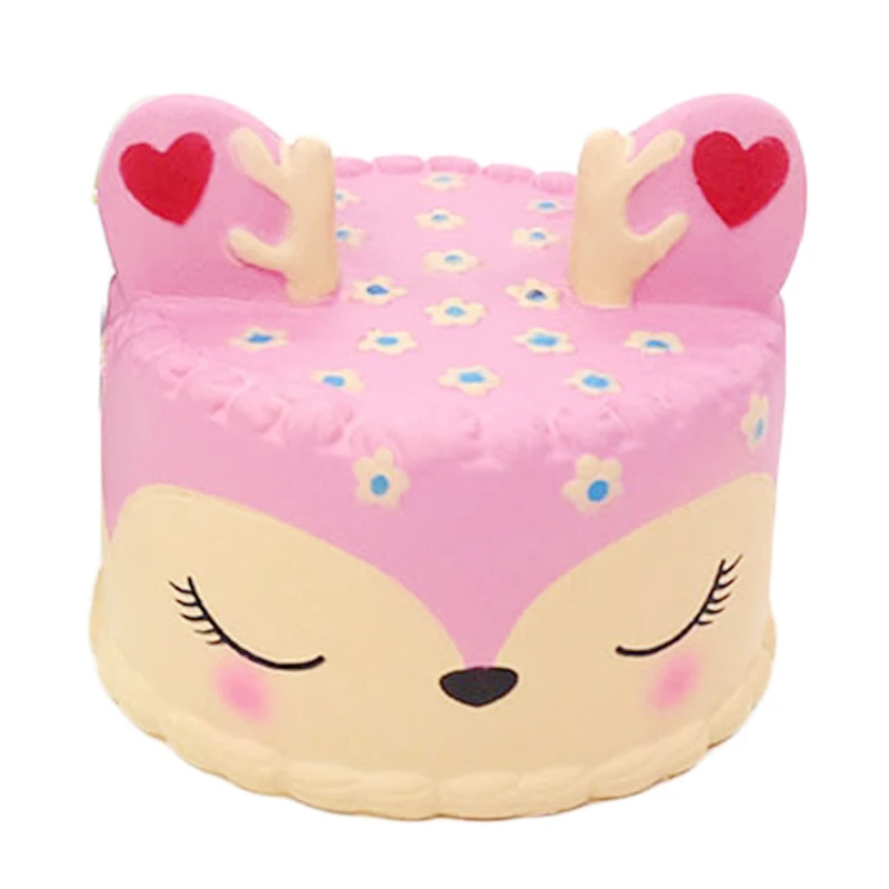 Deer Cake Jumbo Kawaii красочный олень торт мягкое моделирование медленно поднимающийся сладкий ароматизированный мягкий сжимается Игрушка снятие стресса развлечение для ребенка подарок - Цвет: Deer Cake