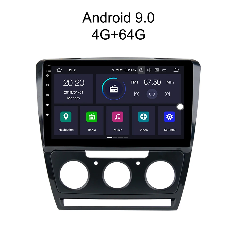 JSTMAX 10 2 'ɺndroid 9.0 4G + 64G ISP экран автомобильный DVD Радио стерео плеер для Skoda Octavia 9 0