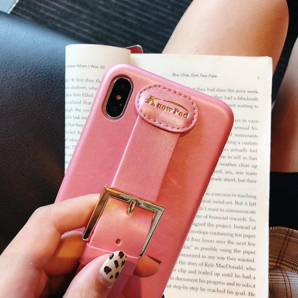 Luxury Hand Strap Holder Phone Cases For iPhone X XS Max 7 8 Plus 6 6s plus Cover Thin Slim Simple Wrist Back |