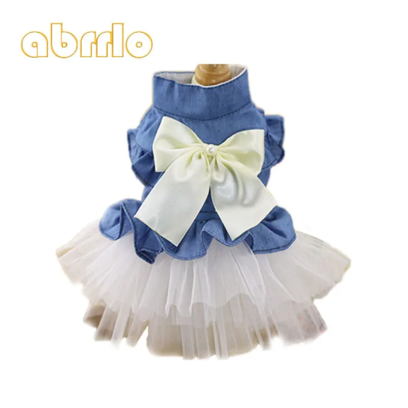 Abrrlo Summer Pet Dog Princess Skirts Yarn Dress Clothes Puppy Soft Cat Grenadine | Дом и сад