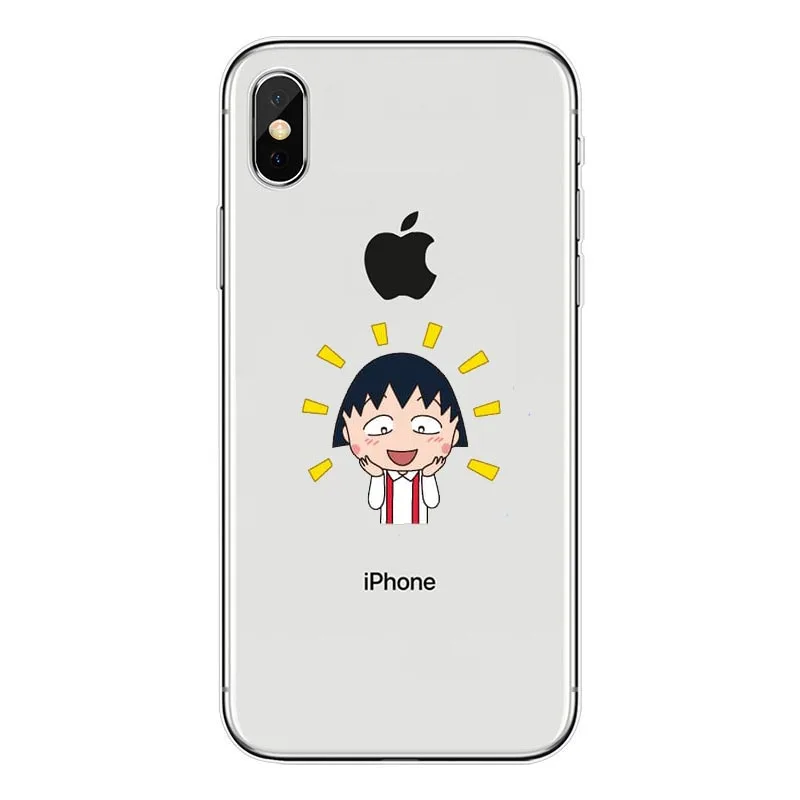 Japan Girl Lovely Cherry Maruko Cartoon TPU phone Case For iPhone X 8 7 6 6S Plus 5S SE XR XS Max Cover Clear silicone | Мобильные