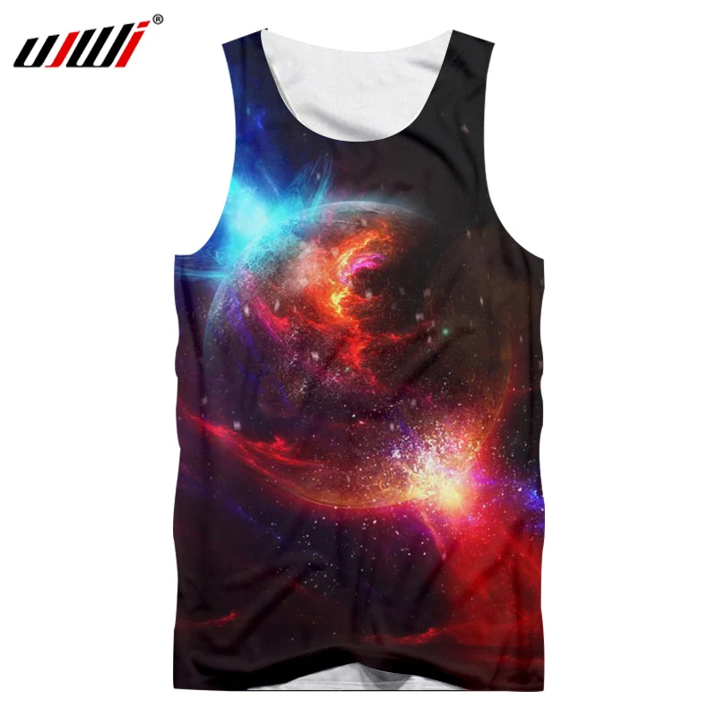 UJWI Galaxy Space топы для мужчин новые Harajuku 3d цифровая печать Звезда жилет Вселенная Hombre