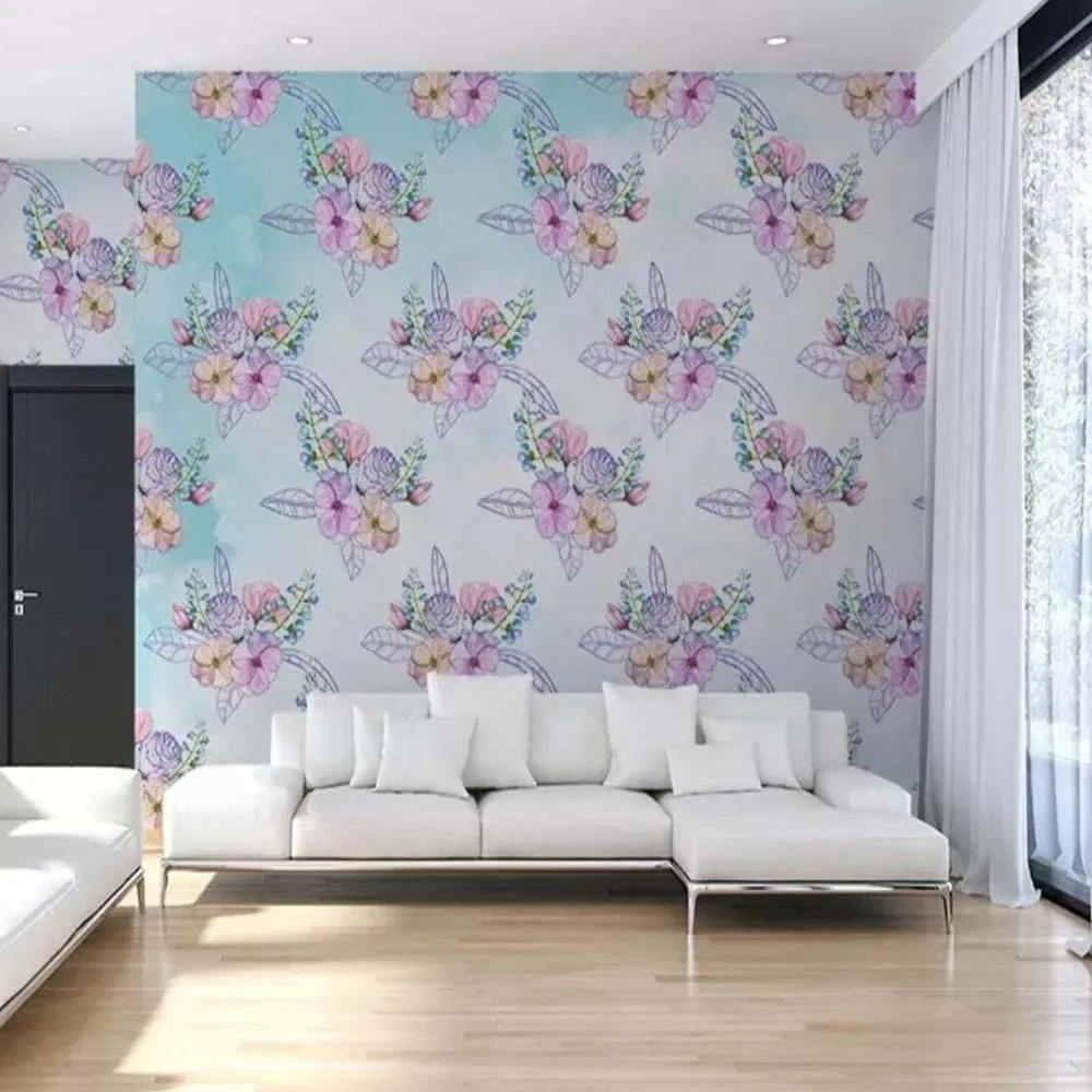 

Modern Hand painting Carton Flower Wallpaper Murals for Living Room Bedroom Home Wall Decor Custom Any Size Floral Mural