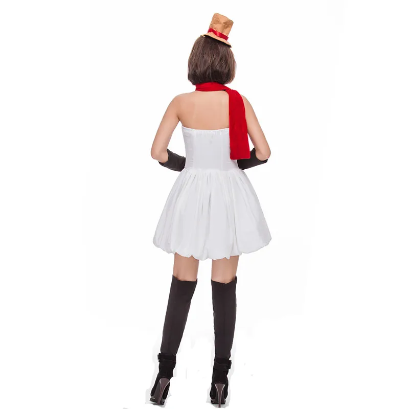 

Deluex White Halloween Snowman Costumes for Women Female Christmas Cosplay Carnival Purim Masquerade Party Festival parade dress