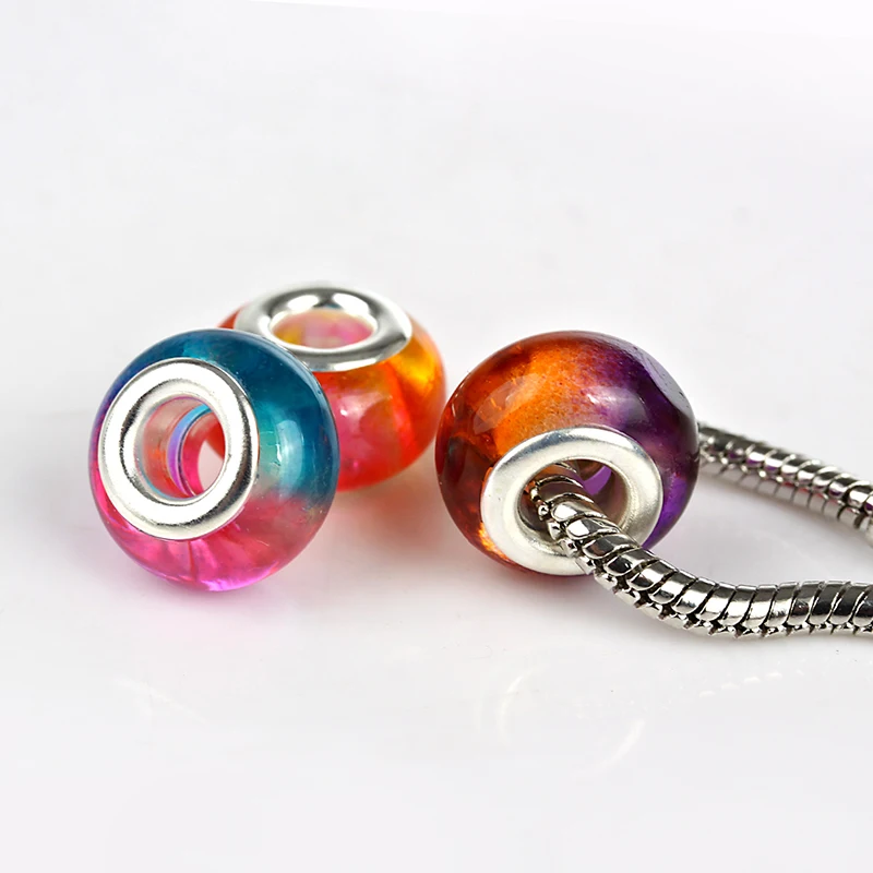 14 мм разноцветные посеребренные акриловые бусины сделай сам подвески с большим