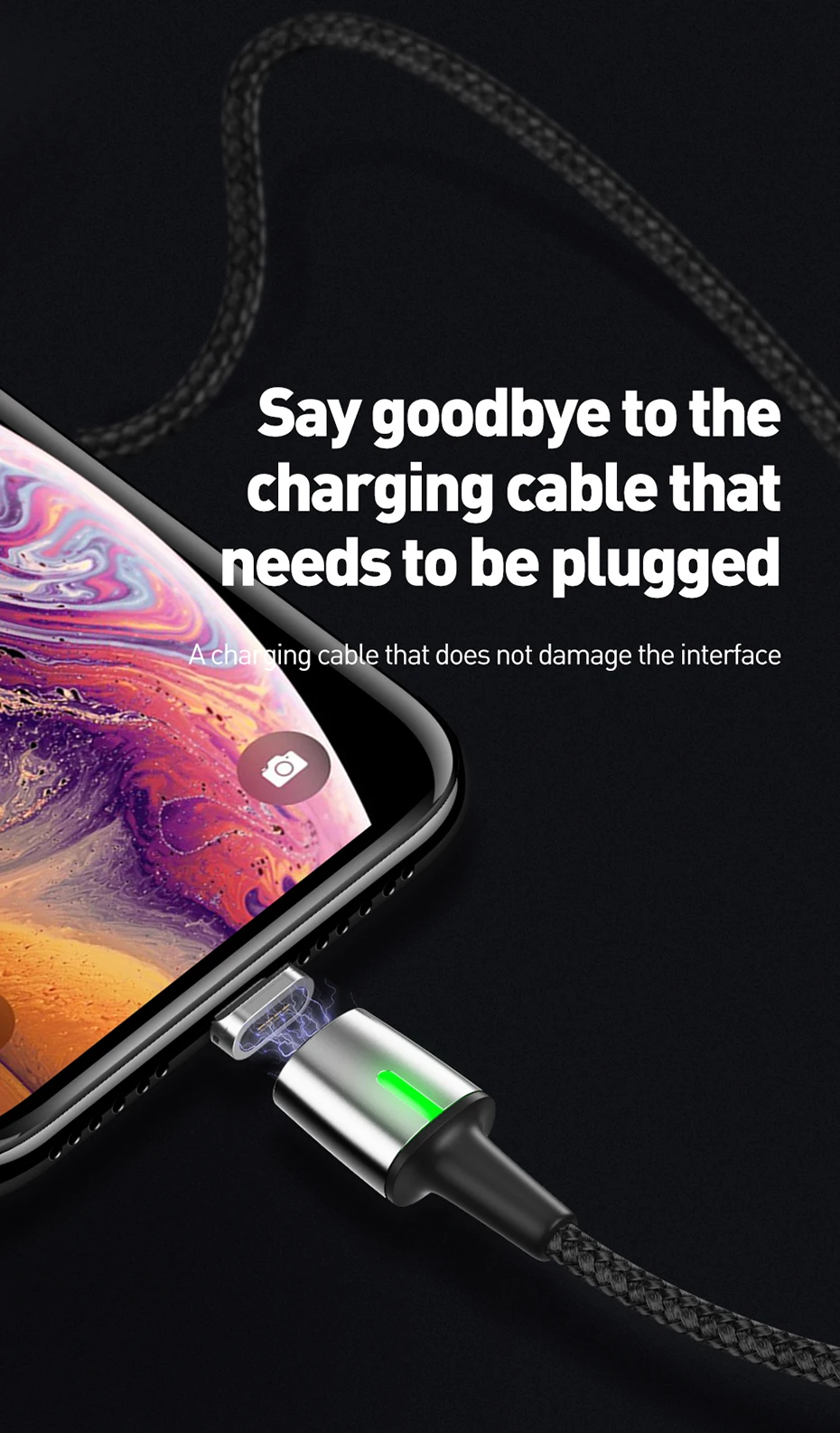 Baseus Магнитный кабель Micro USB для быстрой зарядки iPhone samsung, Магнитный адаптер для зарядного устройства usb type C, кабели для мобильных телефонов