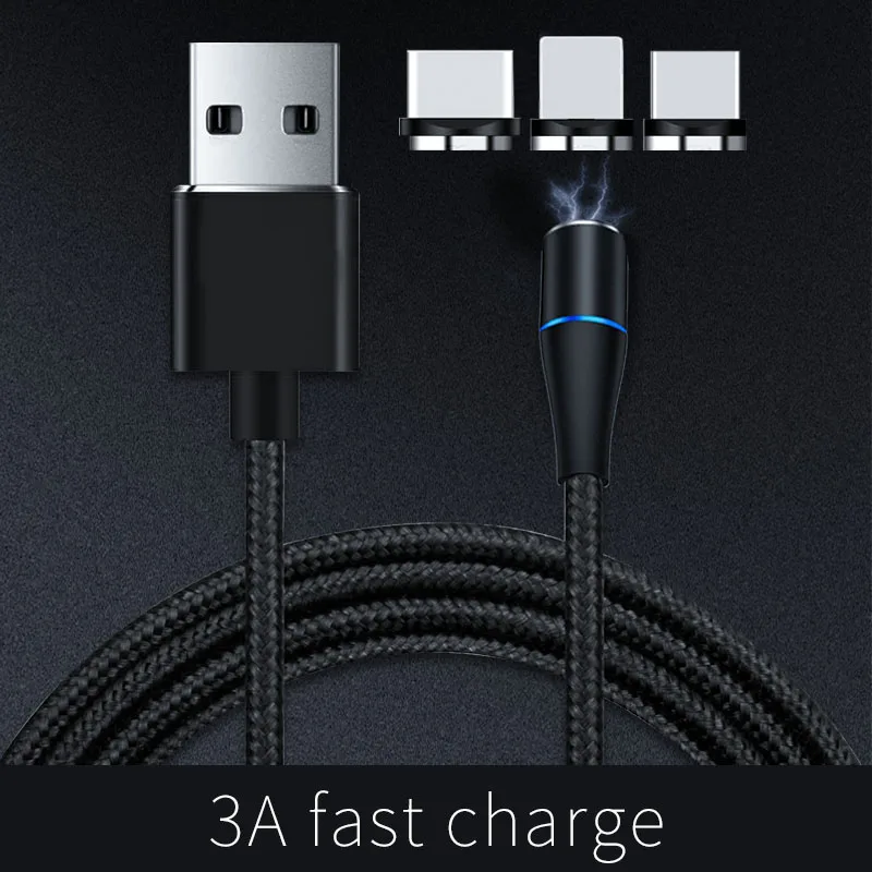 3A Быстрая зарядка Micro USB Магнитный кабель зарядное устройство Тип C Android передачи