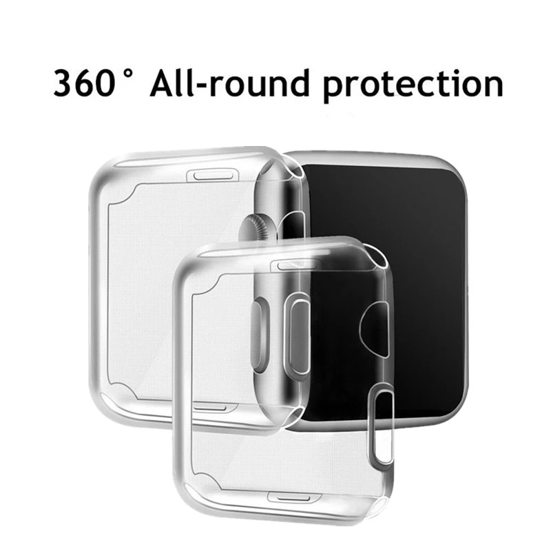 Прозрачный чехол для Apple Watch Series 3 2 1 38 мм 42 360 полностью мягкий прозрачный защитный