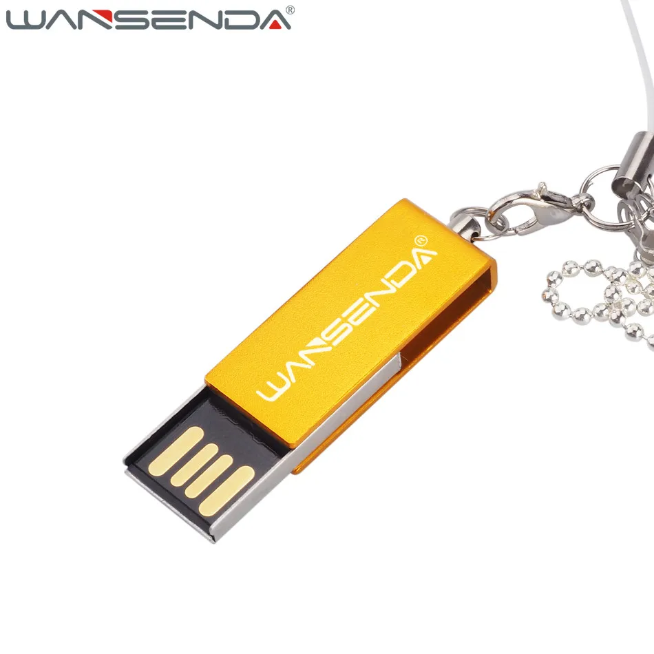 WANSENDA металлический USB флеш накопитель 64 ГБ 32 16 8 4 Гб Водонепроницаемый карта