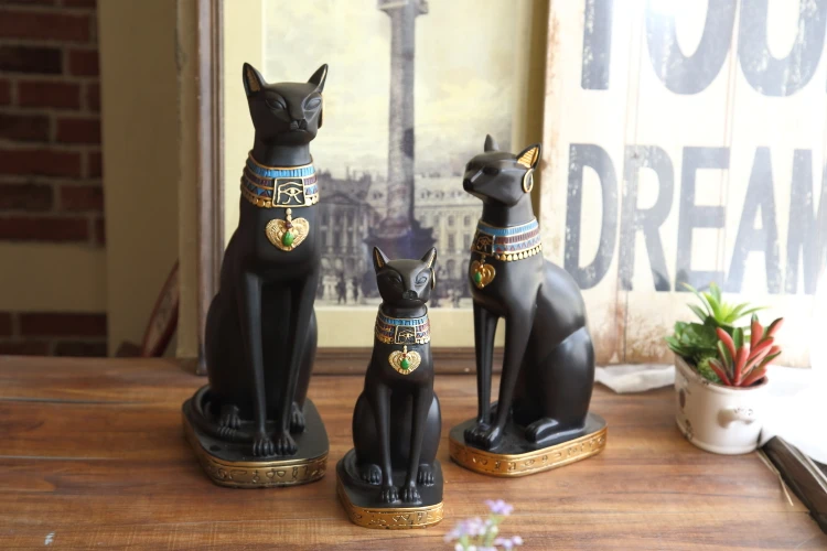 

3PC set animal god cat European classical Town house for money cat room Southeast statues sculpture Home wedding decoration dies